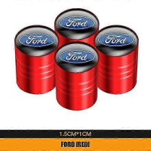 (A Red) 4Pcs Metal Car Wheel Tire Valve Stem Caps Cover For Ford Focus 2 Ford3 Fiesta Ecosport Kuga Mondeo Everest ESCORT Auto Parts shry