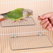 Perch Platform - Stainless Steel Exercise Bird Shelf for Small to Large Parrots