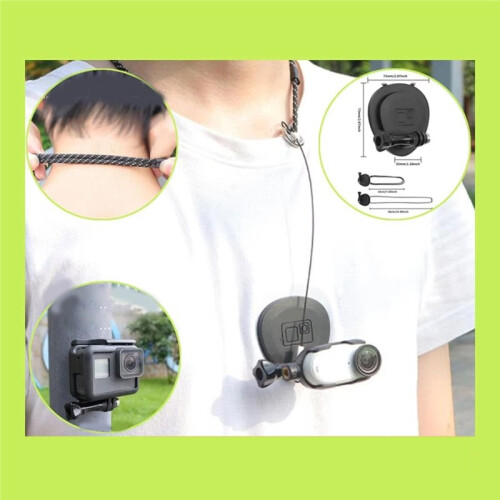 For  Action 6 Magnetic Neck Mount with Anti-Lost Safety Strap Quick Release Adapter Mount 2