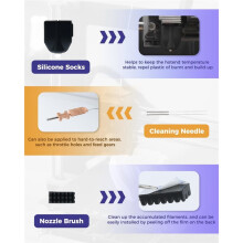 2Pack 0.4MM AD5X Quick-Detachable Nozzle for AD5X Hotend Kit, with Silicone Socks/Nozzle Cleaning Kit