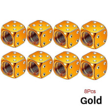 Aluminum Dice Tire Valve Caps Dustproof Car Truck Motocycle Bike Dice Wheel Stem Tyre Tire Wheel Stem Air Valve Dust Cap Cover~00380