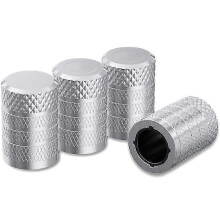 Knurled Tire Valve Stem Caps Aluminum with Plastic Liner Corrosion Resistant Tyre Wheel Nipple Caps for Cars and Motorcycles~01172