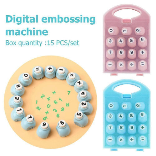 (Blue) DIY Crafting Arithmetic Paper Punch Set in Pink with Mathematical Symbol 1