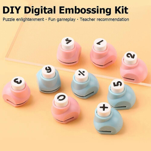 (Blue) DIY Crafting Arithmetic Paper Punch Set in Pink with Mathematical Symbol 2