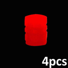 (Red-4pcs) Car Luminous Tire Valve Motorcycle Bike Tyre Night Glowing Cap Tyre Hub Universal Cap Decor Dustproof Nozzles Cover Accessories