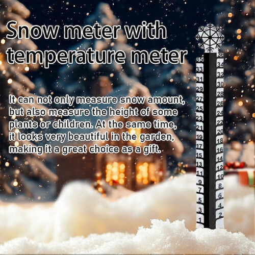 Snow-Gauge with Temperature Meter Winter Snow-Measuring Stick for Yard 1