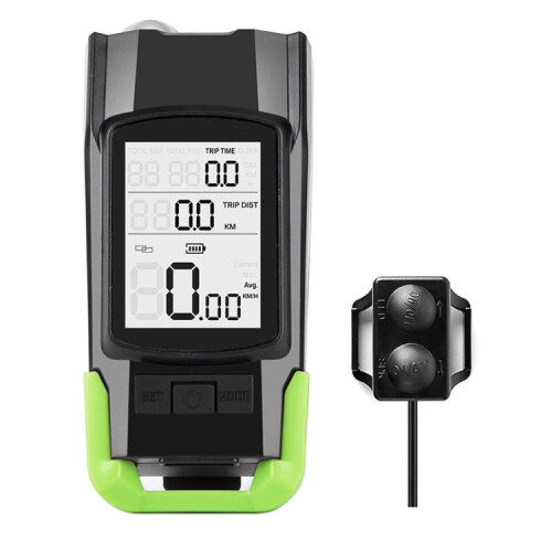 Lampe frontale sans fil pour vélo avec compteur de code, éclairage puissant, couleur : verte
