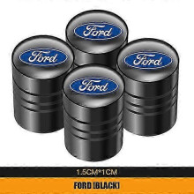 (A Black) 4Pcs Metal Car Wheel Tire Valve Stem Caps Cover For Ford Focus 2 Ford3 Fiesta Ecosport Kuga Mondeo Everest ESCORT Auto Parts shry