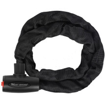 Antivol à clé pour vélo WEST BIKING 0705042, compatible VTT et moto, avec chaîne. Longueur : 1,2 m.