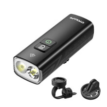 Faro delantero recargable de alta capacidad CYCLAMI BR2000 para bicicleta, potente linterna para conducción nocturna.