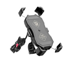Kewig Motorfiets Outdoor Rijden Vierklauw Vaste Mobiele Telefoonhouder QC3.0 Snelladen Waterdichte Houder (M11-B)