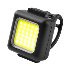 Lámpara COB mini para bicicleta de montaña, recargable por USB, resistente al agua, para MTB y bicicleta de carretera. Color: blanco.