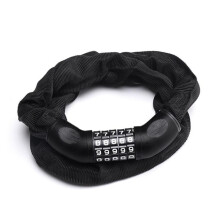 Antivol de vélo à chaîne de 105 cm, cadenas à combinaison à 5 chiffres (noir)