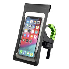 Supporto per telefono impermeabile da borsa per bicicletta/moto, modello: F1-C, montaggio su manubrio.