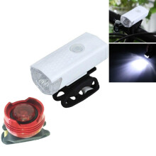 Faro delantero para bicicleta con carga USB, equipo de ciclismo, color: blanco, luz 2255 + luz trasera rubí