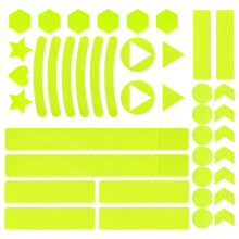 Two sets sold per unit: reflective decals for motorcycles, bicycles, children's balance scooters, and glow-in-the-dark reflective decor