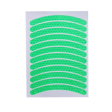 Sold in packs of 10 Jg-phc-12 children's bicycle/balance bike reflective stickers for nighttime riding warning outlines (green).