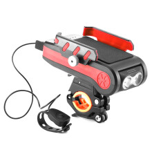 BG-2021 Fahrrad-Frontlicht 4-in-1 mit Handyhalterung, Hupe und Licht, Mountainbike-Frontlicht, Farbe: 2400 mAh Rot