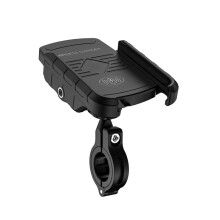 M9 Motorrad-Halterung mit kabelloser Ladefunktion für Mobiltelefone, 15W Schnellladefunktion, Navigationshalterung (Schwarz)
