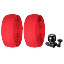 West Rider YP1602782 Bicycle Bell and Barrel Tape EVA Backed Barrel Tape and Bell Combo Set (Red Barrel Tape + Black Bell)