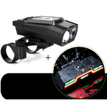 Lámpara de código inalámbrica 3 en 1 para bicicleta con luz potente delantera, color: negro, flotante mejorada + luz trasera