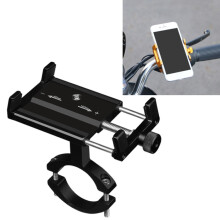 2 stuks aluminiumlegering fiets- en telefoonhouder voor motorfiets, navigatiebeugel voor elektrische motorfiets (zwart (stuurmodel))