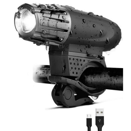 Éclairage avant rechargeable USB pour VTT, spécifications : éclairage avant