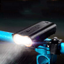 Luz delantera para bicicleta con carga USB, luz de ciclismo T6, luz impermeable para bicicleta de montaña (negra)