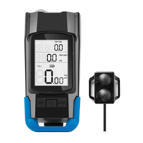 Lampe frontale sans fil pour vélo avec compteur de code, éclairage puissant, couleur : bleu