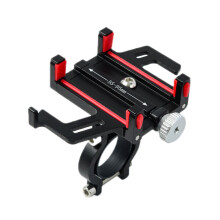 Telefoonhouder voor motorfiets/fiets met navigatiesysteem (rood) van aluminiumlegering