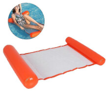 (Orange) Summer Inflatable Floating Water Hammock Pool Lounge Bed Swimming Chair