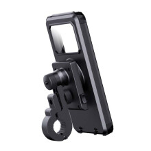 Vaste, draaibare, waterdichte houder voor mobiele telefoon en navigatie op de fiets, model: voor op het stuur.