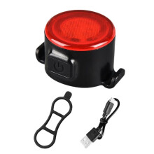 USB-Fahrradrücklicht mit hoher Helligkeit, MTB-Scheinwerfer, Nachtfahrlicht, Sicherheitswarnlicht, Fahrradausrüstung (Rot)
