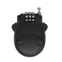 Antivol portable pour vélo et moto, cadenas télescopique à câble, cadenas à combinaison motif vache (noir)