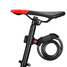 Fünfstelliges Fahrrad-Diebstahlsicherungs-Kombinationsschloss, tragbar, mit verdicktem und verlängertem Stahlkabel und Halterung (schwa