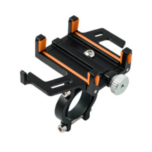 Telefoonhouder voor motorfiets/fiets met navigatiesysteem (oranje) van aluminiumlegering