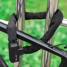 Xiqizhe YP0705064 Fietskettingslot, Boorbestendige slotcilinder, Anti-diefstal fietsslot (Zwart)
