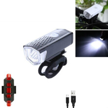 Faro delantero para bicicleta con carga USB, equipo de ciclismo, color: negro, luz 2255 + luz trasera roja 928