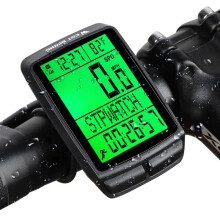 WEST BIKING Fietskilometerteller/snelheidsmeter met waterdichte achtergrondverlichting en multifunctionele draadloze bediening (zwart),