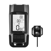 Lámpara de código inalámbrica 3 en 1 para bicicleta con luz potente delantera, color: negro.