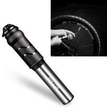 Pompe à vélo portable haute pression WILD MAN pour VTT et vélo de route, mini-pompe universelle pour ballon de basket (argent brillant)