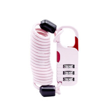 Diefstalbeveiligingscombinatieslot voor helm, zacht slot voor motormand (roze)