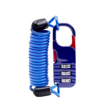 Antivol pour casque, cadenas à code, pour moto ou panier de voiture, verrou souple (bleu)