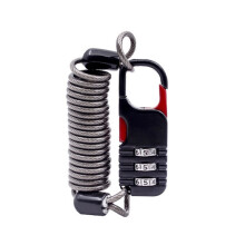 Diefstalbeveiligingscombinatieslot voor helm, zacht slot voor motormand (zwart)
