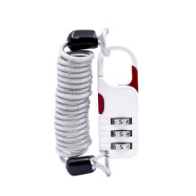 Antivol à combinaison pour casque, verrou souple pour panier de moto (blanc)