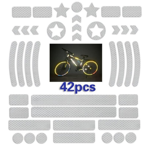 Bicycle Honeycomb Reflective Sticker Night Reflective Logo Grid Stripe Warning Strip(White)