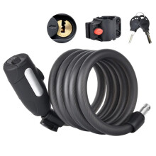 Antivol de vélo portable fixe avec chaîne en fil d'acier épais, longueur : 1,5 m, noir mat