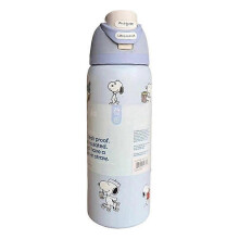 (24oz) Owala Snoopy 24oz/32oz Blue Stainless Steel Insulated Water Bottle Flip Lock G