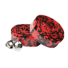 Camouflage bicycle handlebar straps (red and black)
