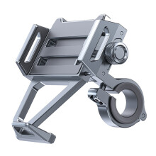Schokbestendige telefoonhouder van aluminiumlegering voor motorfietsen en fietsnavigatie (grijs)